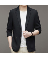 Spring Men&#39;s Knitted Waffle Casual Suit Jacket - £38.24 GBP