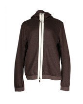 Ermenegildo Zegna Zip-Up Hoodie In Cashmere Men Brown L - £286.57 GBP