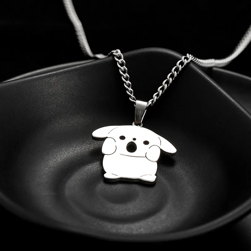 Pokemon cartoon Pikachu titanium steel necklace anime figure Kawaii clothing - £9.94 GBP