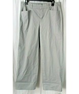 Martha Stewart Chino Wide-Leg Cuffed Pants Gray 10P NEW A354316 - £9.40 GBP