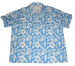 XL Chevy Philadelphia Phillies Camp Hawaiian Shirt Short Sleeve - £31.61 GBP