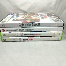 XBox 360 Sports Games Fight Night Rd 4 Madden 25 yr  &amp; 07 NHL 08 4 Video Games - £8.86 GBP