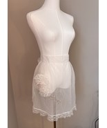 Half Apron Vintage White 50s 60s Sheer Pocket Hostess Lace Bow - $15.60