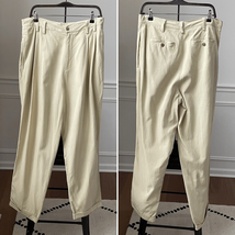 Vintage Tommy Bahama Front Pleat Cuffed Silk Pants Buttercream 36 - $40.50