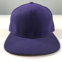 Vintage New Era Snapback Hat Youth Size Purple Wool Blend Flat Brim Made... - £9.59 GBP