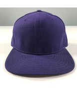 Vintage New Era Snapback Hat Youth Size Purple Wool Blend Flat Brim Made... - £9.55 GBP