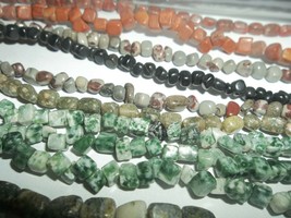 Lot of 10 strands 13 inches each hand cut assorted type and style gemstones  B - £10.55 GBP