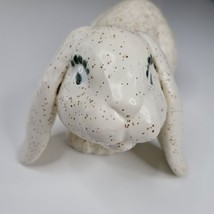Ceramic Bunny Rabbit Glazed Holland Lop Ear Cream Speckled Eyelash 7 Inc... - $38.96