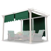 2X 15.5X4Ft Canopy Replacement Cover Pergola Gazebo Yard Green W/ Valanc... - £69.72 GBP