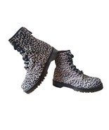 DOC DR MARTENS WHITE TOPOS BOOTS PONY HAIR REAL FUR ANIMAL POLKA DOT LEO... - £70.95 GBP