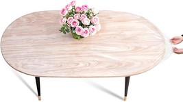 Clear Oval Fitted Vinyl Tablecloth Waterproof, For 46&quot; X 66&quot; Oval Table - $33.95