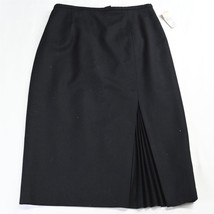 NEW Talbots 4 Black Flannel Wool Straight Womens Modest Skirt - £16.03 GBP