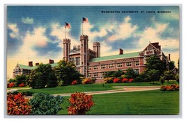Washington University St Louis Missouri MO UNP Linen Postcard Z2 - £3.17 GBP