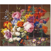 Joseph Nigg Flowers Painting Ceramic Tile Mural BTZ22889 - $300.00+