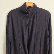 ALPHA Massimo Rebecchi Wool Cardigan Medium Purple Duster Sweater Keyhole - £32.73 GBP