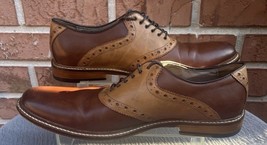 Men&#39;s Aston Grey Bank Brown Tan Two Toned Leather Dress/Business Shoes S... - $75.00