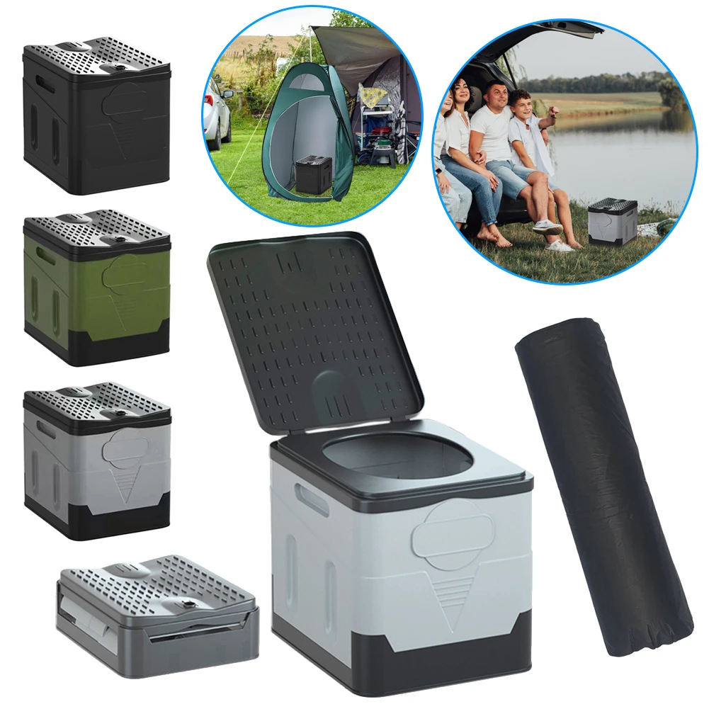 Portable Folding Toilet for Outdoor Camping Potty for Adults Kids Cover Design - £44.05 GBP+