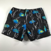 Nautica Competition Swim Trunks Mens Extra Large Shorts Blue Black Angel Fis - £11.05 GBP