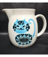 Arabia Finland Pottery Pitcher Blue Black Loose Head Cat Kaj Franck 6.5&quot;... - $119.66 CAD