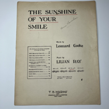 The Sunshine of Your Smile Vintage Sheet Music Large Format Cooke &amp; Ray 1915 - $9.75