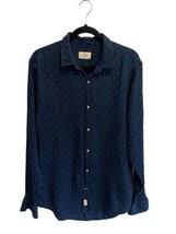 MARINE LAYER Mens Button Up Shirt HUDSON Indigo Blue Sz Marge - Medium Long - £26.41 GBP