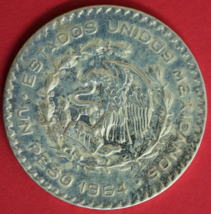 1964 Mexico Un 1 Peso .10 Silver Coin Morelos Estados Unidos Mexicanos GFB 36 - $14.99
