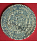 1964 Mexico Un 1 Peso .10 Silver Coin Morelos Estados Unidos Mexicanos G... - $20.46 CAD