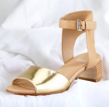 $398 NIB Eileen Fisher Catch Leather Ankle Wrap Sandals 7.5 Metallic 7 1... - £112.36 GBP