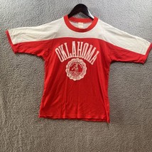 VTG 70s Oklahoma University OU T-shirt Red Rings White Medium? - £33.85 GBP