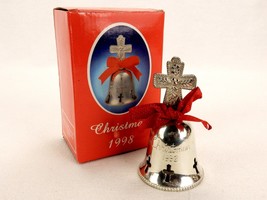 4 1/2&quot; Silver Plated Bell, Engraved Christmas 1998, International Silver Co. - £19.24 GBP