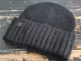 Frye and Company Black Knit Cable Cuff Beanie Hat Men Women One Size - £21.67 GBP