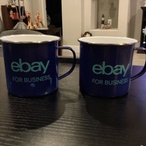 2 eBay for Business Metal Mugs Blue Aqua - £15.49 GBP