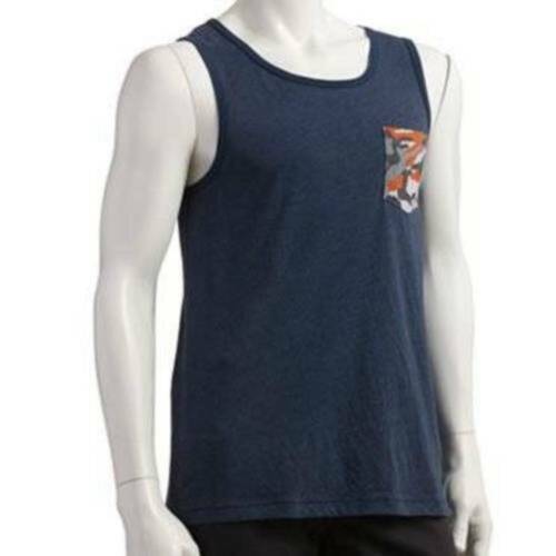 Mens Tank Top Tony Hawk Bue Camo Pocket V-Neck Muscle Shirt-size M
