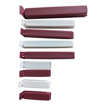 Pampered Chef 9 Twixit Bag Chip Clip Seals White &amp; Maroon  - $11.99