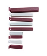 Pampered Chef 9 Twixit Bag Chip Clip Seals White &amp; Maroon  - €10,31 EUR