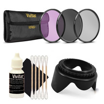 Vivitar 58mm Professional UV CPL FLD FilterKit + Tulip Lens Hood for 58m... - £23.58 GBP