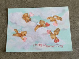 Hallmark Valentines Day Card Cherub Angel Teddy Bears &amp; Hearts Postcard Vintage  - $4.74