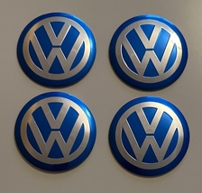 4 pcs (Set) 70mm - 2.75inch Blue Volkswagen Wheel Center Hub Caps Stickers - $7.90