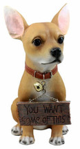 Spicy Mexican Short Coat Chihuahua Dog Large Figurine W/ Welcome Sign St... - £39.30 GBP