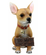 Spicy Mexican Short Coat Chihuahua Dog Large Figurine W/ Welcome Sign St... - £39.46 GBP