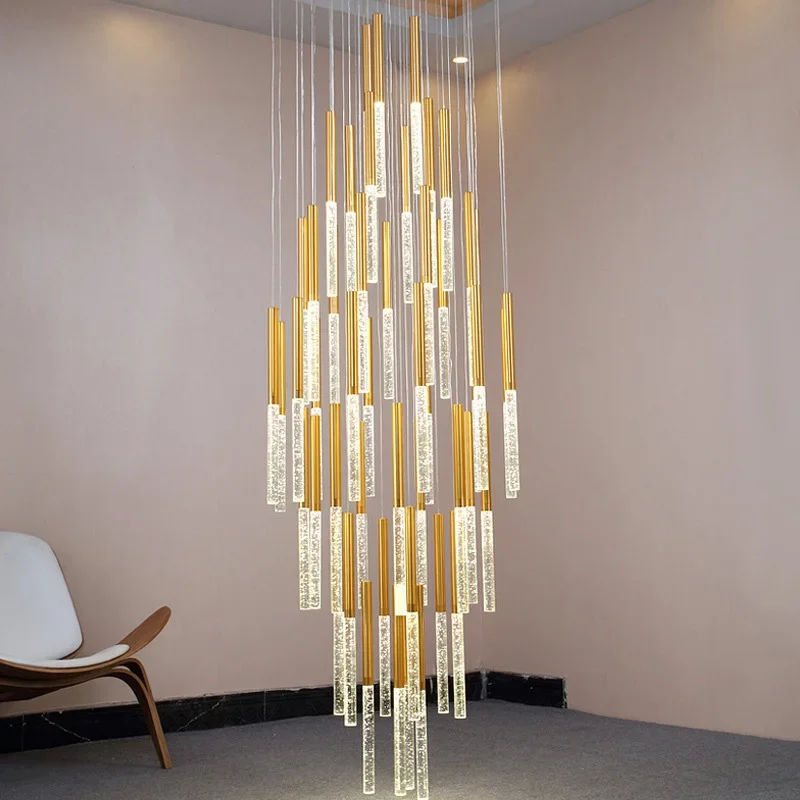 Modern LED Large Long Crystal Chandeliers Light Fixtures For Staircase S... - $105.82+