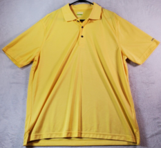 IZOD Polo Shirt Mens XL Yellow 100% Polyester Short Casual Sleeve Logo Collared - £9.37 GBP