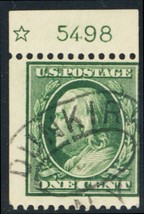 385, Used 1¢ Scarce Used Stamp With Star &amp; PL# * Stuart Katz - £31.60 GBP