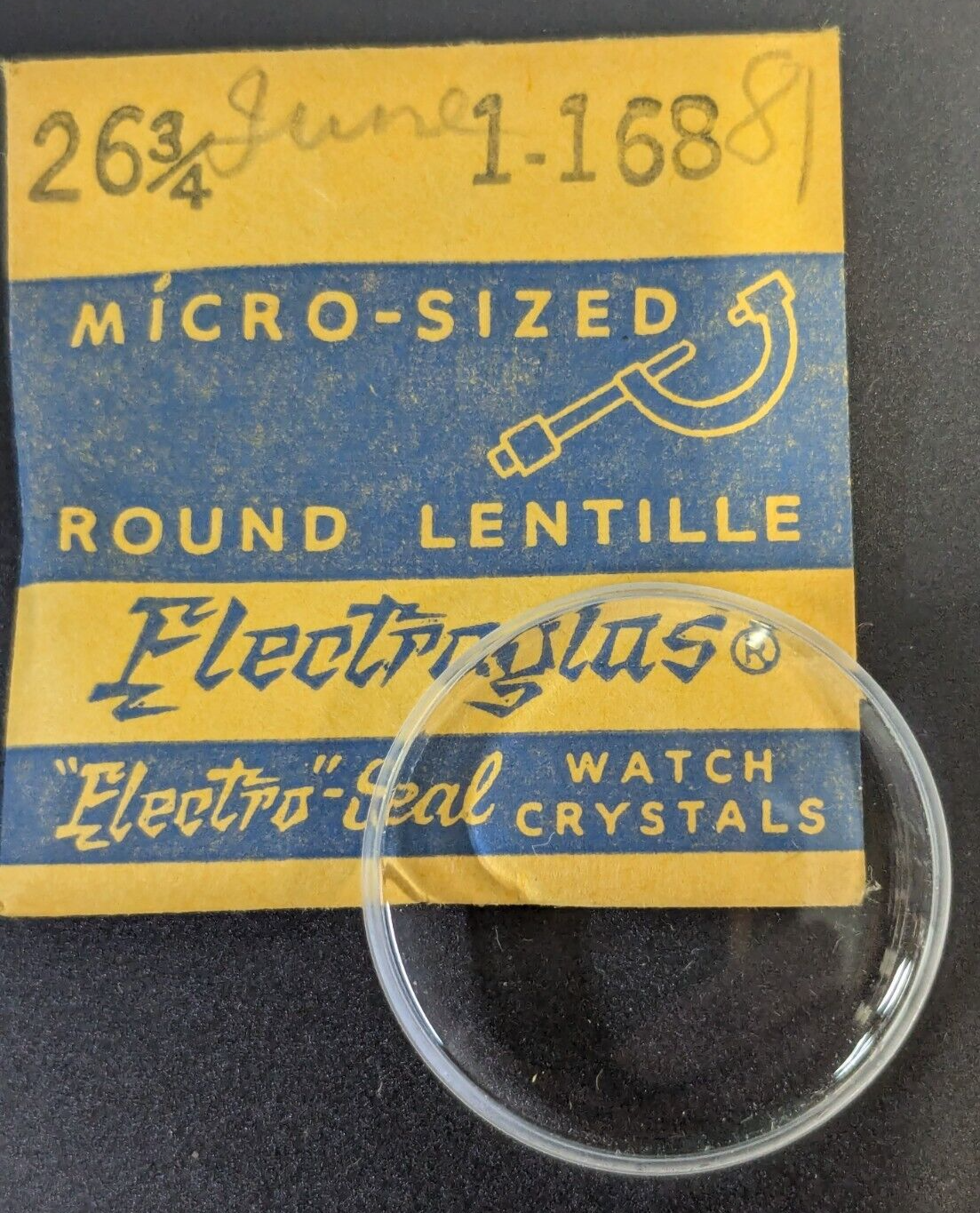 ELECTROGLAS ELECTRO-SEAL 26-3/4 1.168&quot; Round Lentille Watch Replacement ... - $12.86