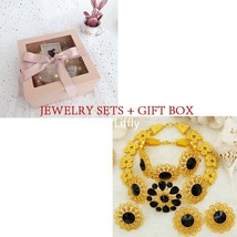 Lry set nigerian wedding dubai gold jewelry sets for women african big flowers necklace thumb200