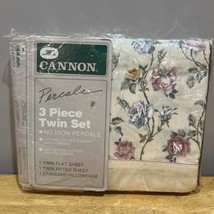 Vtg Cannon Percale Twin Flower Enchantment Sheet Set - $29.69