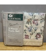Vtg Cannon Percale Twin Flower Enchantment Sheet Set - $40.73 CAD