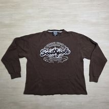 Y2k South Pole Brown Long Sleeve Waffle Knit Thermal Spellout Hip Hop Si... - $29.69