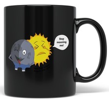 PixiDoodle Funny Solar Eclipse Cartoon Kids Coffee Mug (11 oz, Black) - £20.38 GBP+