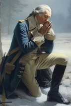 President George Washington Presidential Painting In Prayer 4X6 Photo Postcard - $6.49